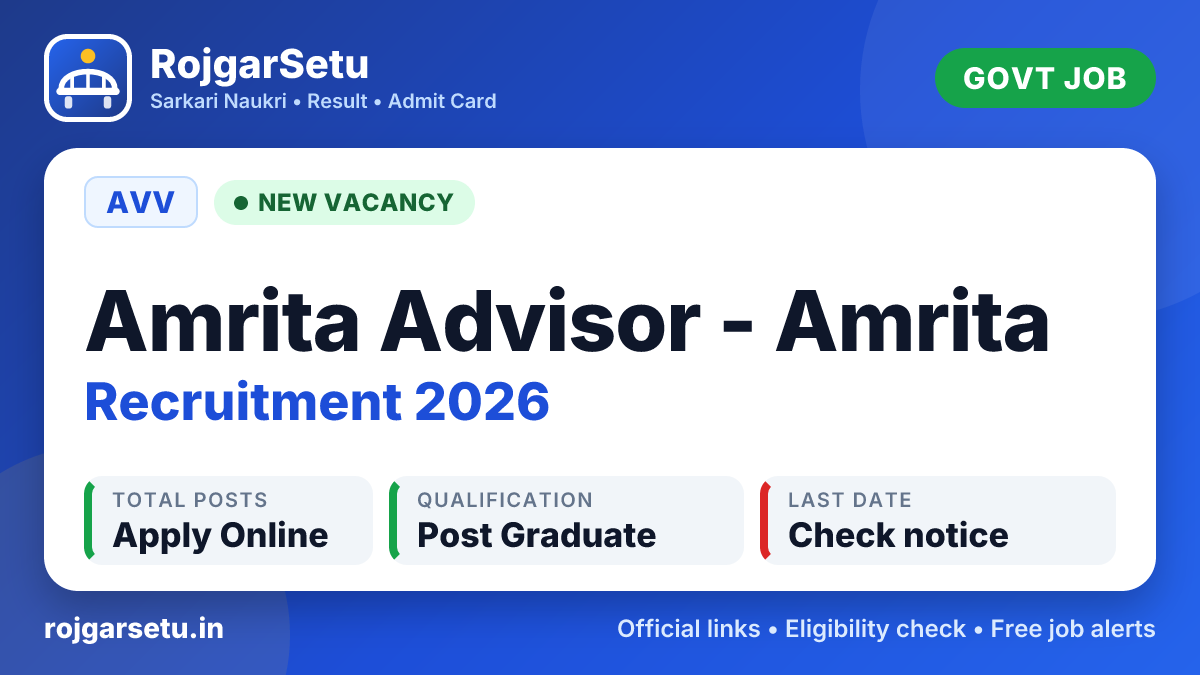 Amrita Advisor - Amrita Online BBA Program Recruitment 2026 โ Apply Online