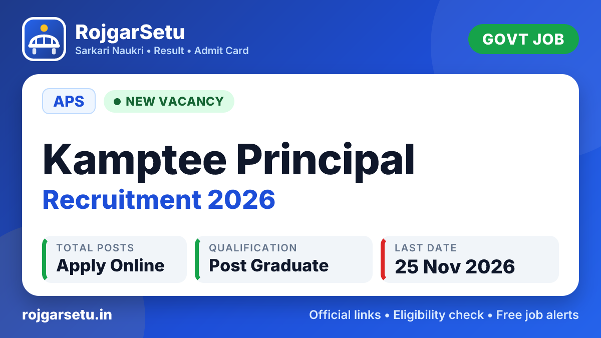 APS Kamptee Principal Recruitment 2026 โ Apply Offline