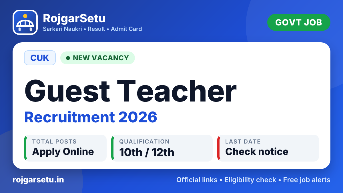 CUK अतिथि शिक्षक भर्ती 2026 – वॉकिन