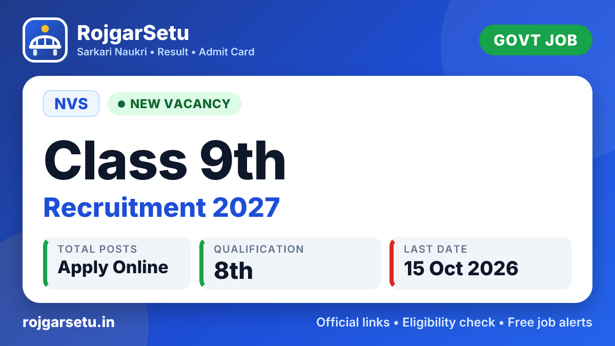 NVS Class 9th Online Form 2027-28