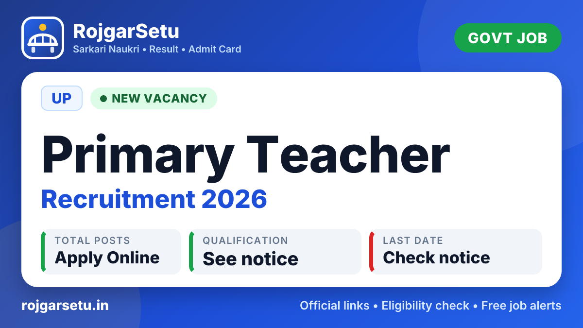 UP Primary Teacher (Super TET) Online Form 2026 (Extended)