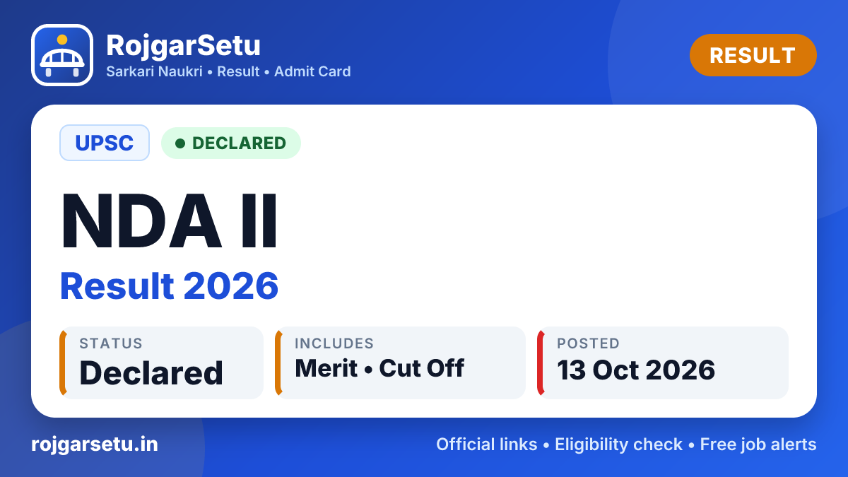 UPSC NDA II Result (Name Wise) 2026 – Out